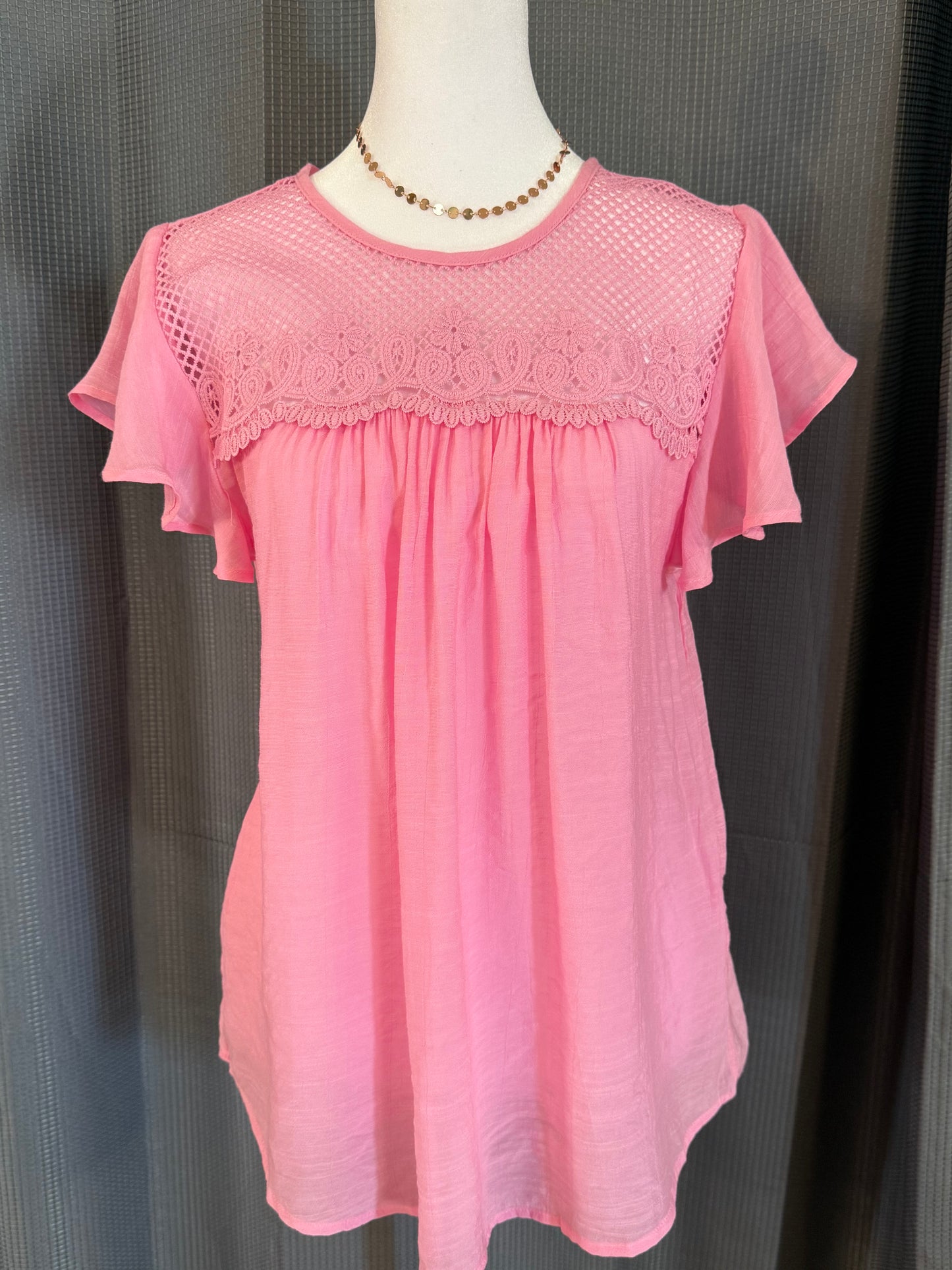 Pink Crochet Blouse