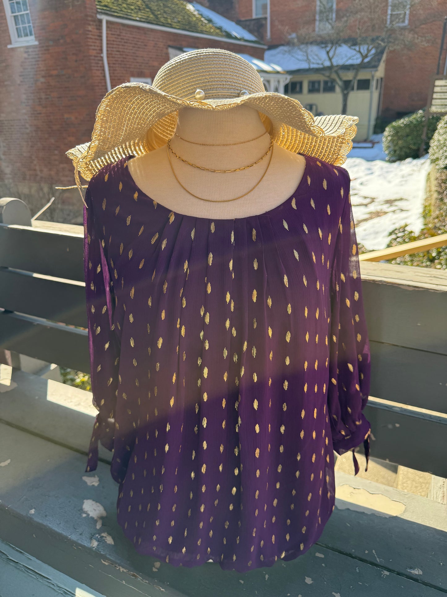 (Plus) Plum Bubble Blouse