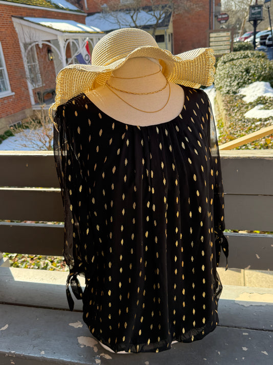(Plus) Black Bubble Blouse