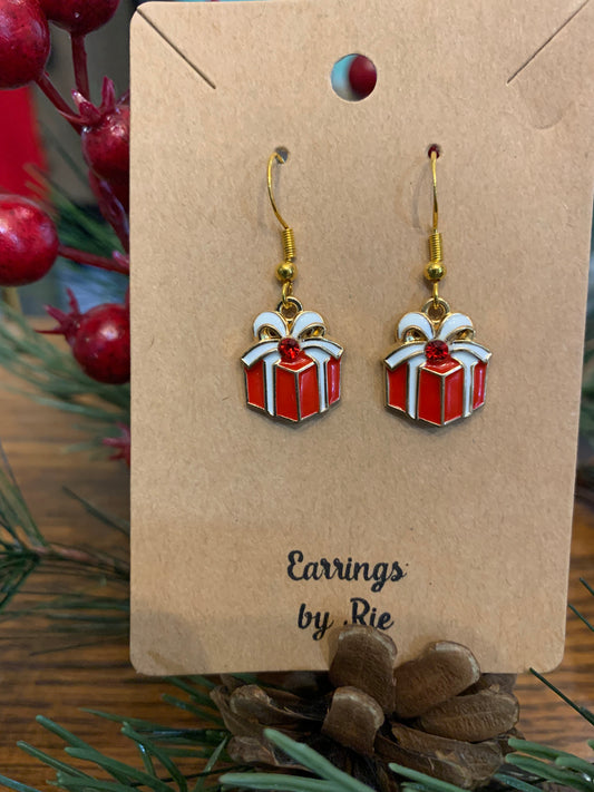 Red Present Earring