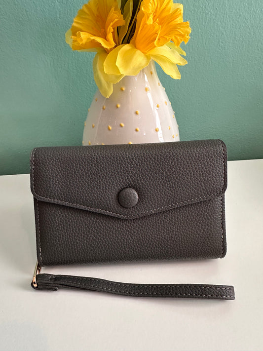 Charcoal Trifold Wallet/Wristlet