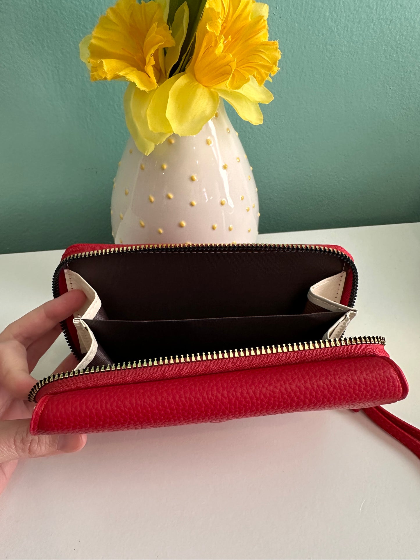 Red Trifold Wallet/Wristlet