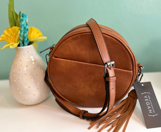 Brown Round Handbag