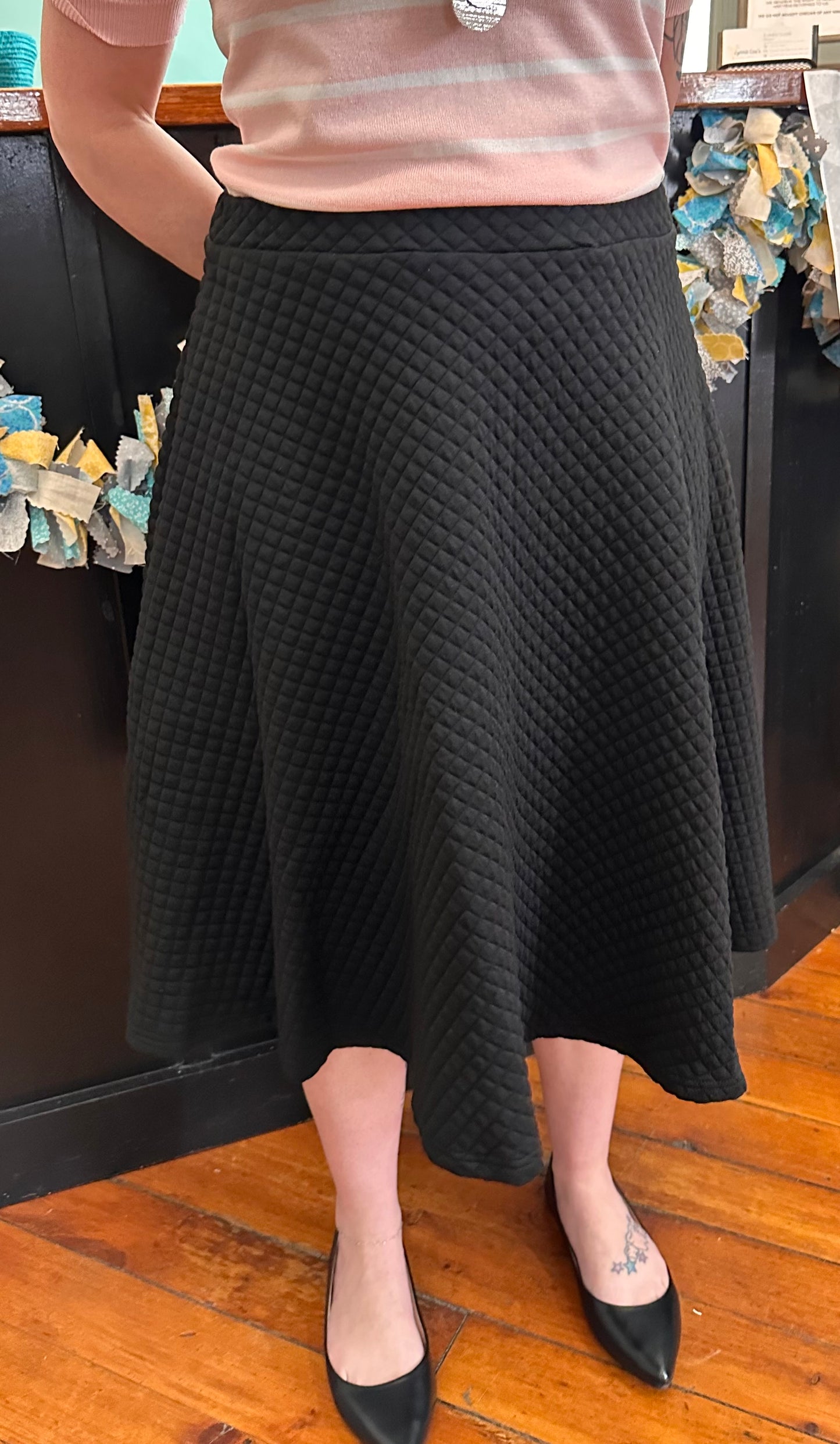 Black Quilted Skirt