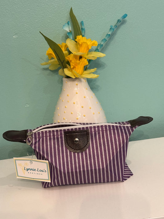 Purple/White Stripe MakeupBag