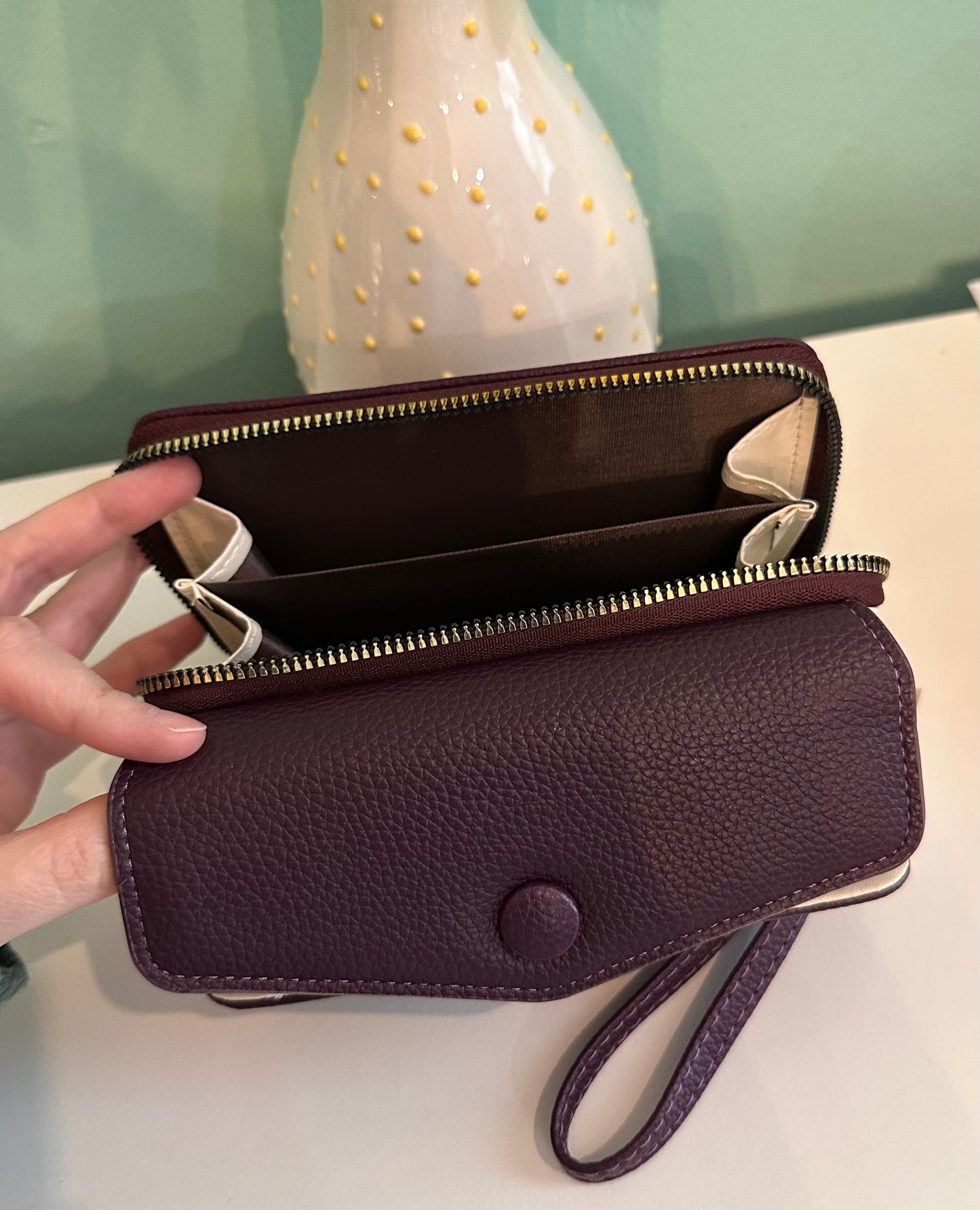 Purple Trifold Wallet/Wristlet