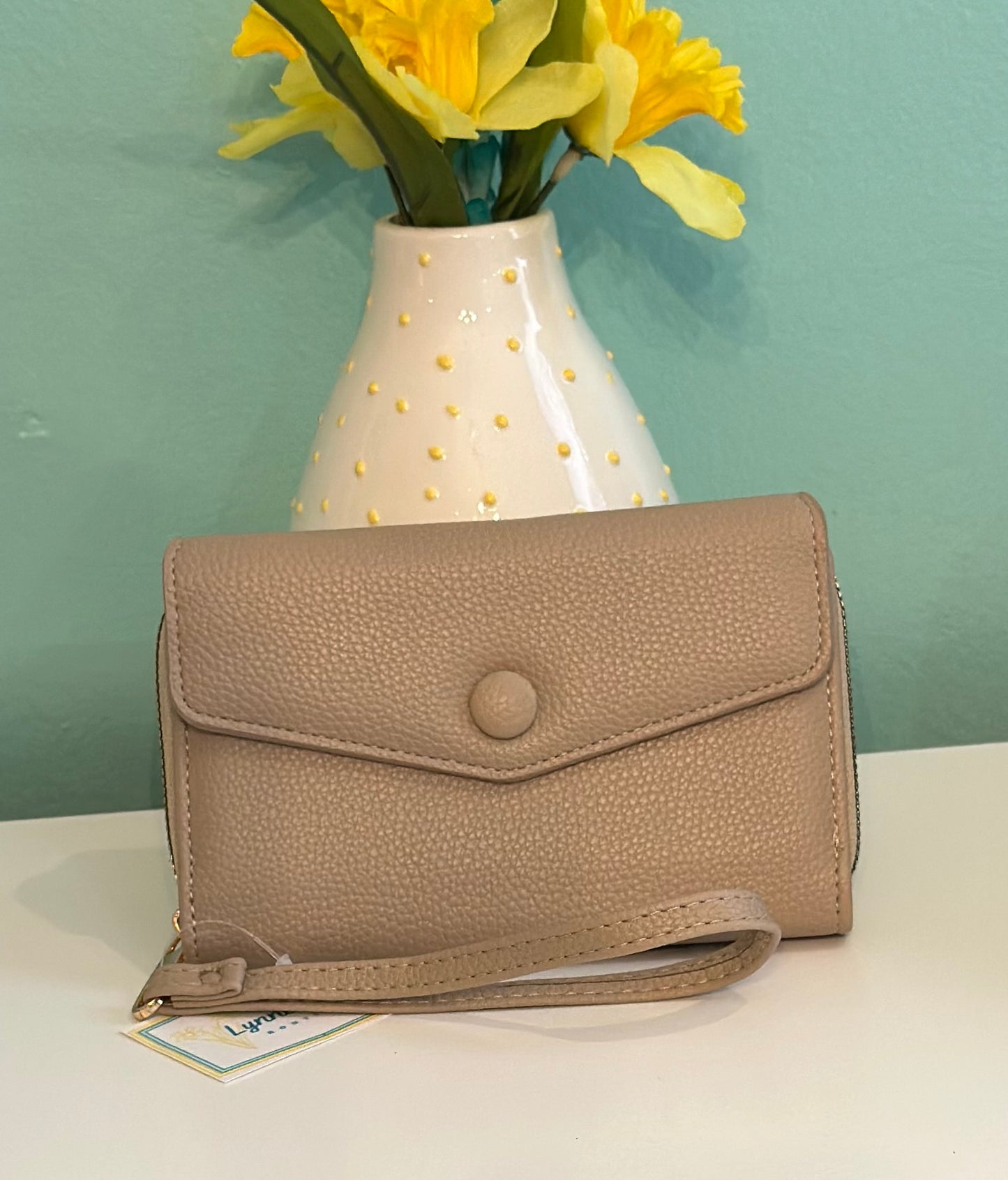 Taupe Trifold Wallet/Wristlet