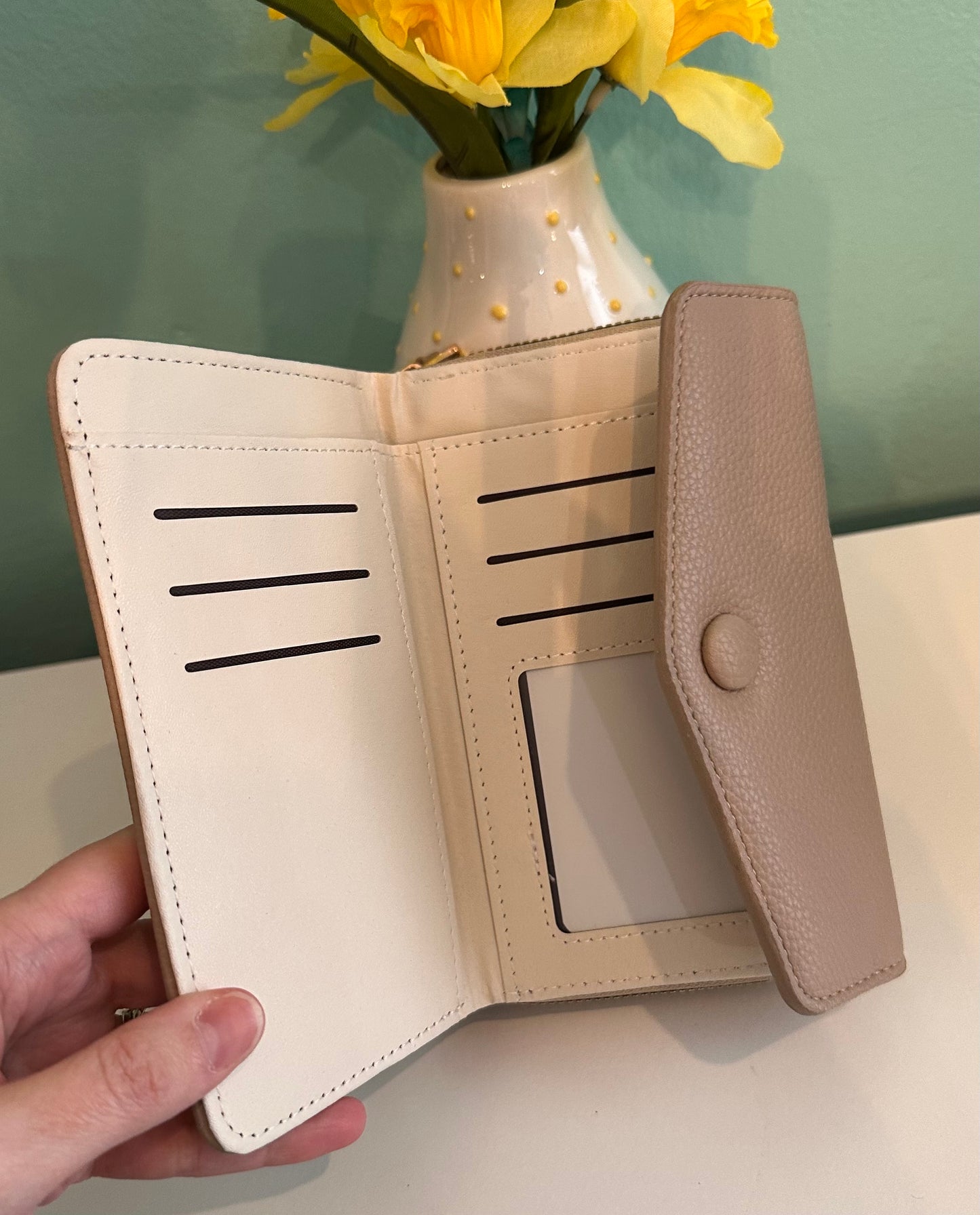 Taupe Trifold Wallet/Wristlet