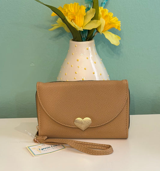 Tan Heart Wallet