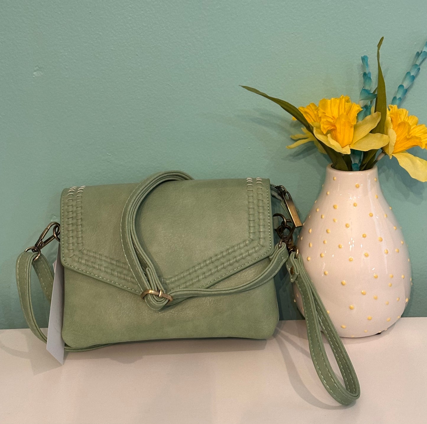 Mint/WovenDetail Crossbody