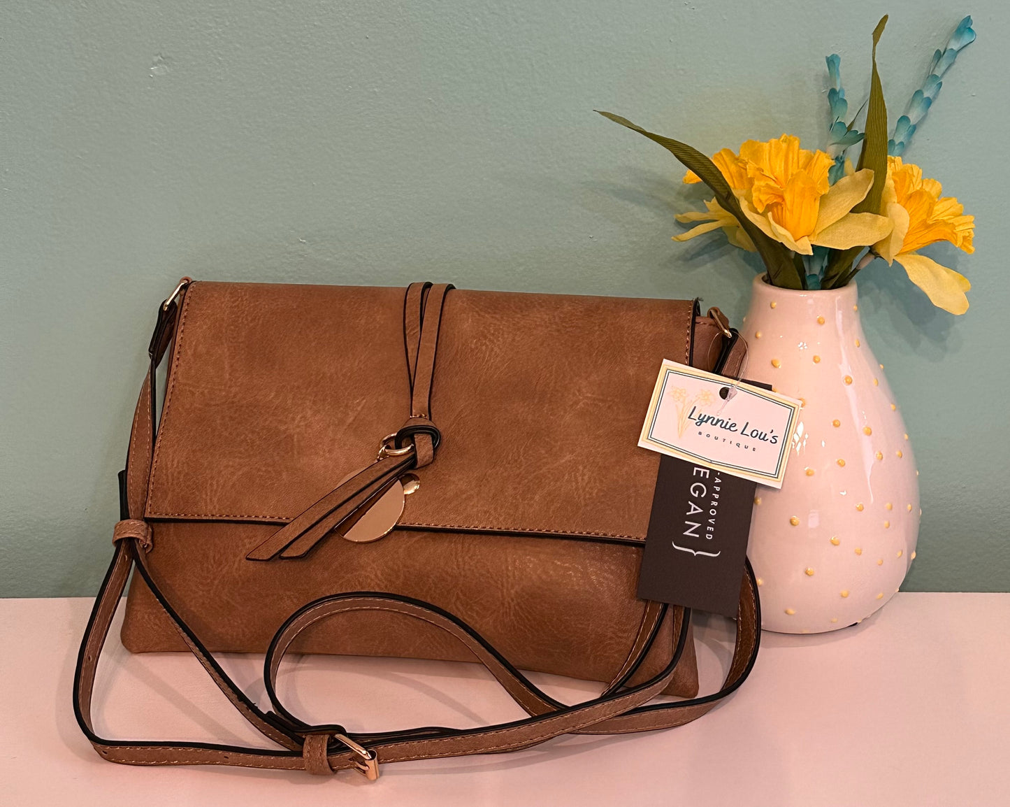 Mocha Foldover Crossbody