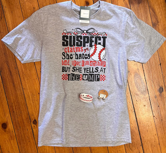 Lt.Gray Suspect Baseball Tee